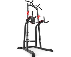 Hop-Sport Power Cage HS-1018K – multifunctionele powertower met dipstation, optrekstang en halterstandaard