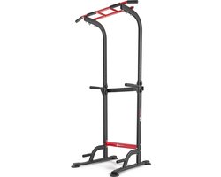 Hop-Sport Power Tower HS-2012K met dipstation, volledig multifunctionele krachttoren met verstelbare optrekstang, krachttrainingsstation met een maximale belasting van 150 kg