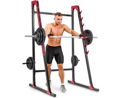 Hop-Sport Squatstandaard HS-1008L Squatstandaard Halterstandaard Halterstandaard voor halters Halterstandaard met plank voor gewichten, dumbbell rek, halterstang houder