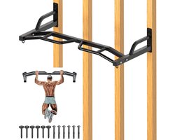 JGS® - Robuuste Multifunctionele Optrekstang voor Wandmontage 121,9 cm Perfect voor Thuis Fitness Studio en Krachttraining-