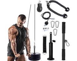 Kabelpulley-systeem-Kabelpulley-set fitness-Katrol Kabel Machine-LAT-pulley fitness-kabelsysteem-DIY Gewichtheffen-Triceps Extensions-Triceps Touw Workout-Verstelbare Lengte Katrol Kabel Bijlagen-Voor Thuis Gym