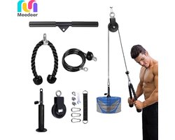 Meedeer Cable pulley system-Cable pulley set fitness-Katrol Kabel Machine-LAT pulley fitness cable system-DIY Gewichtheffen-Triceps Extensions -Triceps Touw Workout-Verstelbare Lengte Katrol Kabel Bijlagen-Voor Thuis Gym