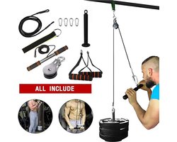 Mercadome® Fitness Kabelsysteem - Fitness - Fitness elastiek - Katrol - Triceps - Krachttraining - Gym Accessoires - Zwart