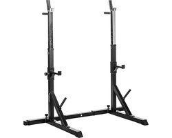 MOVIT® Squat rack - Squat Rek - Verstelbaar - Haltersteunen - Dipsteunen - Power Rack - Zwart