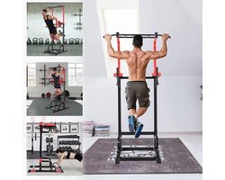 NewWave® - Power Tower Krachtstation Met Pull-Up Bar - Fitness Toestel - Bodyweight Excersizes - Sterkte Bodybuilding Staande 200Kg Workout-Apparatuur - Ultra-Functionele Dip Station - Home Fitness