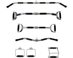 PH Fitness Multi Grip Set Roestvrij Staal – 6 Grips - Professionele Anti Slip Handgrepen voor Krachtstation, Power Rack, Cable Machine, Lat Pulldown Bar en Fly - Full-Body Krachttraining - Fitness Accessoires - Lat Booster Handles Handgrepen