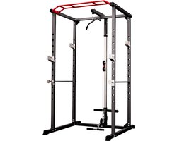 PH Fitness Multifunctioneel Squat Rack - Squatrek voor halter met gewichten - Pull-up bar en dip bar - Lat pulley - Power Rack - Home gym voor fitness en sport thuis - Krachtstation