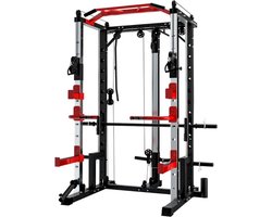 PH Fitness Power Rack met Smith Machine - Krachtstation Squat Rack met Fitness Accessoires voor Krachttraining - Power Cage Home Gym - Inclusief Dip Bars en Pull Up Bar - Krachtstations Optrekstang