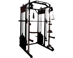 PH Fitness Premium Power Rack met 160KG Gewichtsstapels - Veelzijdig en Duurzaam Home Gym Krachtstation met Smith Machine voor Krachttraining - Inclusief Fitness Accessoires Pull Up Bar en Dip Bars - Optrekstang Krachtstations