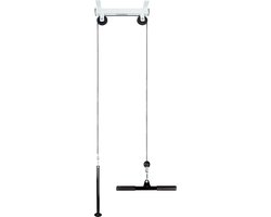 Pull-up systeem - Fitnes kabelsysteem - lat pully - Home gym - pushdown - 4.5 kg - Staal - Wit - 49.6 x 30 x 14.2 cm