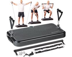 Skandika Smart Training Station – Krachtstation - Multifunctionele fitnessapparatuur voor thuis, training van het hele lichaam, calisthenics, 50kg weerstand - Fitnessstation, trainingsapparatuur, krachttraining – 86 x 46 x 13.5 cm (LxBxH) – zwart