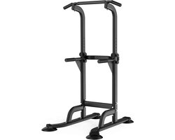 SOUTHWALL Krachtstation – Verstelbare Trainingsrek – Power Tower – Fitness Station – Home Gym – Power Rack – 2-in-1 Pull Up Station en Dip Station voor thuis sporten – Antislip handvaten – Krachttraining – 150 kg draagcapaciteit – Zwart