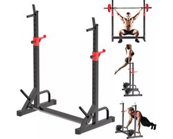 Squat Rack - Squat rek - Verstelbaar - Haltersteunen - Met Dipsteunen - Power Rack - 250KG