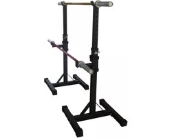 Squat Stand set - Halter Standaard - Halter Houder - Zonder Halter - Zwart - Gym Toestel - Sportschool Apparaat - Home Gym - 60 x 60 x 3 mm stalen frame