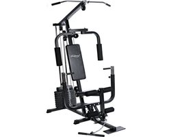 Trend24 - Physionics halterbank Multifunctionele set 40 kg halterschijven Home Gym Workout Fitness Station