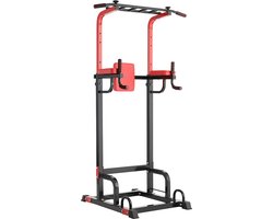 Tumex - Pull up Station - Krachtstation - Power Tower - Max 200 kg - 8 Hoogteposities 155-220 cm - Antislip Handgrepen - Met Dip Bars