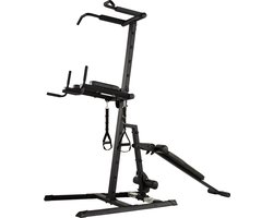 Tunturi PT80 Power Tower - Pull up station - Dip station - Sit up - Incl. gratis fitness app