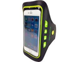 Tunturi - Reflecterende armband met LED - Verstelbaar - Telefoonarmband - Geel - Hardloop Verlichting