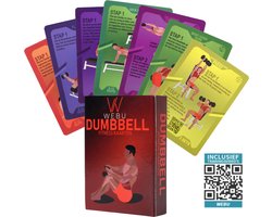 WEBU 55 Dumbbell Workout Kaarten - Fitness – Crossfit - Thuis Sporten – Krachttraining - Incl professionele trainingsvideo’s