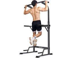 XD-PT2 Krachtstations - Power Tower - Pull up and Dip station - pull-uptoren -Optrekstang - voor core & bovenlichaam krachttraining thuis gym -zwart - Kerstcadeaus - Sintcadeaus