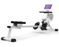 Capital Sports Stream M1 Magnetische Roeitrainer - Roeimachine - 8 Standen - Magneetweerstand - Tablethouder - Trainingscomputer Met LCD-Display - Aluminium - Wit