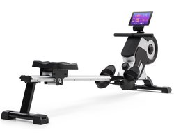 CAPITAL SPORTS Stream M1 magnetische roeitrainer roeimachine rowing machine - 8 Standen magneetweerstand - 105 cm lange aluminium rails - Tablethouder - Trainingscomputer met LCD-display - Aluminium - Zilver/zwart