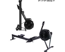 FitFirst® AirRower | Inklapbare roeitrainer | Geschikt voor elke lengte en tot 200KG | Professionele Kwaliteit | 10 Niveaus Lucht en Magnetische Weerstand | Geschikt voor Thuis en Gym | Inklapbare Roeimachine met App-integratie en Hartslagmonitor