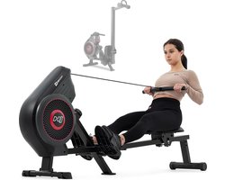 Hop-Sport HS-065AR Talon Indoor Air Rower voor thuis, opvouwbare roeitrainer met luchtweerstand, LCD-display, Roeimachine met 8 weerstandsniveaus, Max. 135 kg