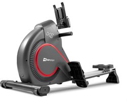 Hop-Sport HS-095R Spike roeitrainer opvouwbaar voor thuis incl. mat - roeitrainer met magnetische weerstand, LCD display, 12 programma's, wedstrijdmodus en WATT functie, tot 150 kg, Blauw