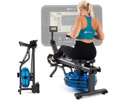 Hop-Sport WaterRower opklapbaar Natural Roeitrainer HS-160WR Hydro, Roeiapparaat + mat, Weerstandssysteem Waterweerstand, Max. watercapaciteit 18 liter water, max. gebruikersgewicht 135 kg, transportwielen, Weerstandsniveau's Traploos