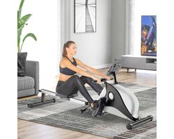 Magnetische roeitrainer met LCD-monitor - Indoor Home Rower Magnetische roeimachine met magnetisch spanningssysteem 8-traps weerstandsaanpassing Fitnessapparatuur voor thuisgymnastiek