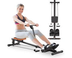 Roeitrainer voor thuisgebruik - BIGZZIA Cardio- en Krachttraining Roeimachine, LCD-scherm voor thuistraining, 120 kg Gewichtscapaciteit, Complete Lichaamstraining