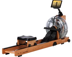 Skandika Lykke Water Roeimachine – Water Roeimachine – Roeiapparaat – 90° Tank – Houten Roeitrainer fitness voor thuis, met instelbare waterweerstand – Roeier met max. 150 kg Gebruikersgewicht – Kinomap App Compatible, Massief Beukenhout – licht hout