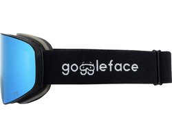 Goggleface -  Straight Line Black | Snow Blue - skibril - goggle - blauw - zwart