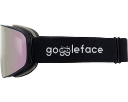 Goggleface - Straight Line Black | Snow Pink - skibril - goggle - roze - zwart