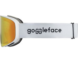 Goggleface - Straight Line White | Snow Red - skibril - goggle - rood - wit