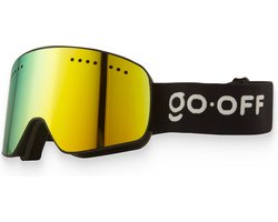 GOOFF MAGNET skibril en snowboardbril - kleur groen-goud - lens verwisselbaar door magneten - past op elke skihelm