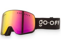 GOOFF Magnet skibril en snowboardbril – paars-goud oliekleur magnetisch vizier