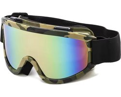 Grote Frame Skibril - Verstelbare Kinder Skibril - Snowboardbril - Beschermende Bril - Winddichte Bril - Snow Goggles - Wintersport - Unisex - Camouflage - Camo - Kids -