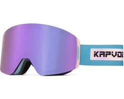 Kapvoe - Skibril - Magnetische lens - UV400 - OTG Design - Paarse Lens