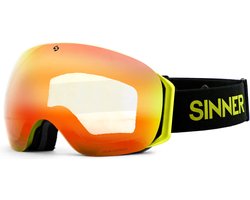 Sinner Avon Skibril - Neon Geel + GRATIS EXTRA LENS | Categorie 1