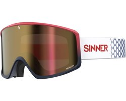 Sinner Sin Valley Unisex Skibril - Rood/Blauw frame - Rode lens + Oranje lens