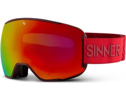 Sinner SNOWFLAKE skibril - Bordeaux Rood - incl 2 lenzen