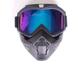 Ski bril - Ski masker - Motor-Fiets-Scooter Bril & Masker - ski - snowboarden - Skibril - Skimasker - Skibril heren - Skibril dames - Blauw/Paars