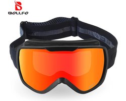 Ski Bril - Sneeuwscooter Ski Masker - Voor Mannen en Vrouwen - Anti-Mist - dubbele lens - Uv400 - Snowboard Accessoires - Orange, zwart