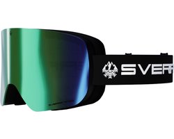 Sverre Sports skibril met groene magnetische, verwisselbare lens - Anti-condens & Anti-kras coating - Voor heren en dames - Inclusief harde beschermcase - 100% UV bescherming - Licht, sterk en duurzaam frame