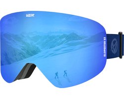 VAIN Vizer Azure Slopester – Blauwe Skibril Heren – Anti-fog - UV400 - Magnetisch