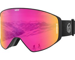 VAIN Vizer Magenta Carver - Roze Rode Skibril Dames - Magnetische verwisselbare lens