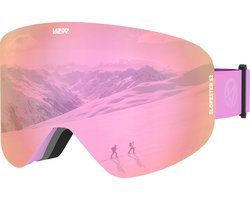 Vizer Blush Slopester - Roze Skibril Dames OTG - Anti-condens - Wisselbare lens