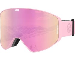 Vizer Ninja - Roze Spiegel Skibril Dames - Magnetisch masker & lens - Anti-fog - UV400